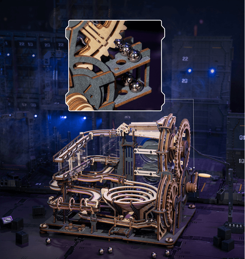 Marble Night City With Waterwheel - PuzelCraft