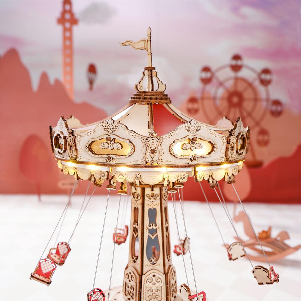 DIY Carnival Swing Ride With Music Box Amusement Park Theme - PuzelCraft