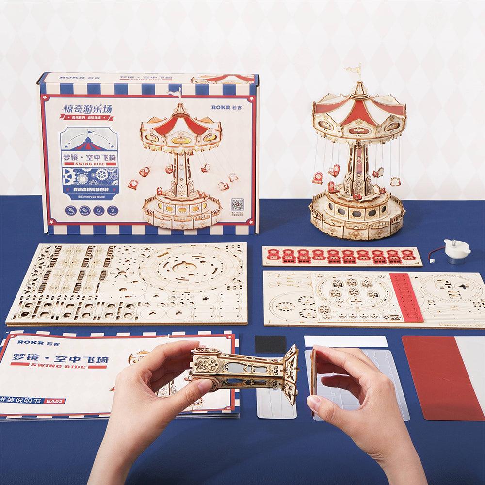 DIY Carnival Swing Ride With Music Box Amusement Park Theme - PuzelCraft